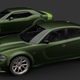 An image of two green Dodge Charger and Challenger muscle cars.